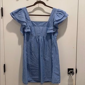Blue striped Urban Outfitters open-back sundress